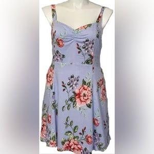 Lavender fit and flare floral cami dress